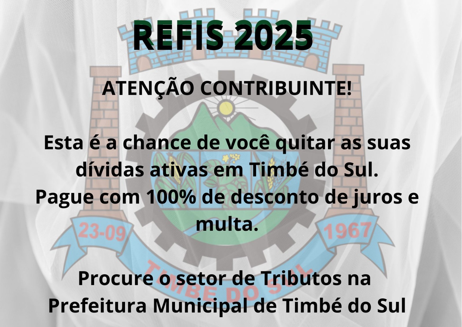 Timbé do Sul adere ao REFIS