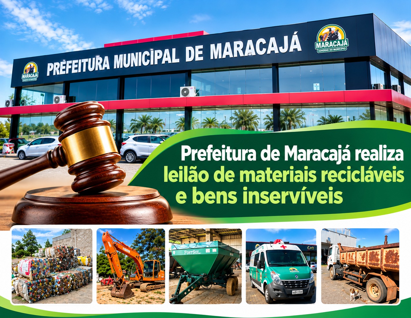 Prefeitura de Maracajá realiza leilão de materiais recicláveis e bens inservíveis